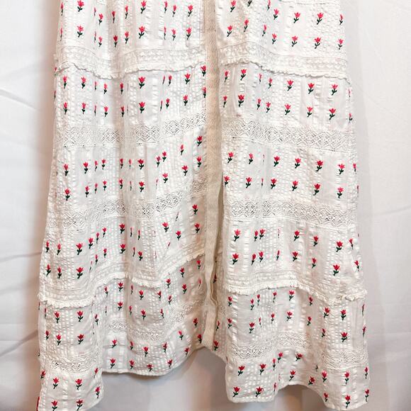 NWT LOVESHACKFANCY White Lace Floral Garden Fabiana Maxi Dress Sz. 2 - Picture 14 of 14